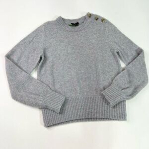 J. Crew Light Gray Women's Sweater with Button Accents